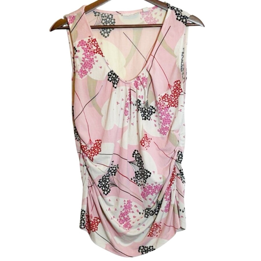 New York‎ & Company Stretchable Women Floral Top Blouse V-Neck Sleeveless Size M